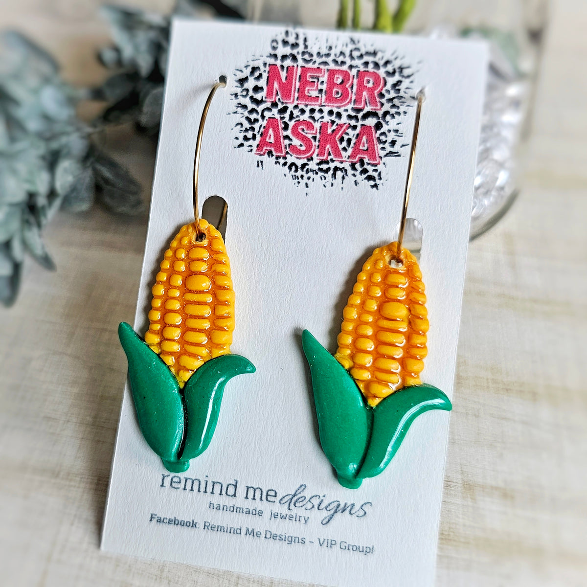 Nebraska Corn Clay Earrings