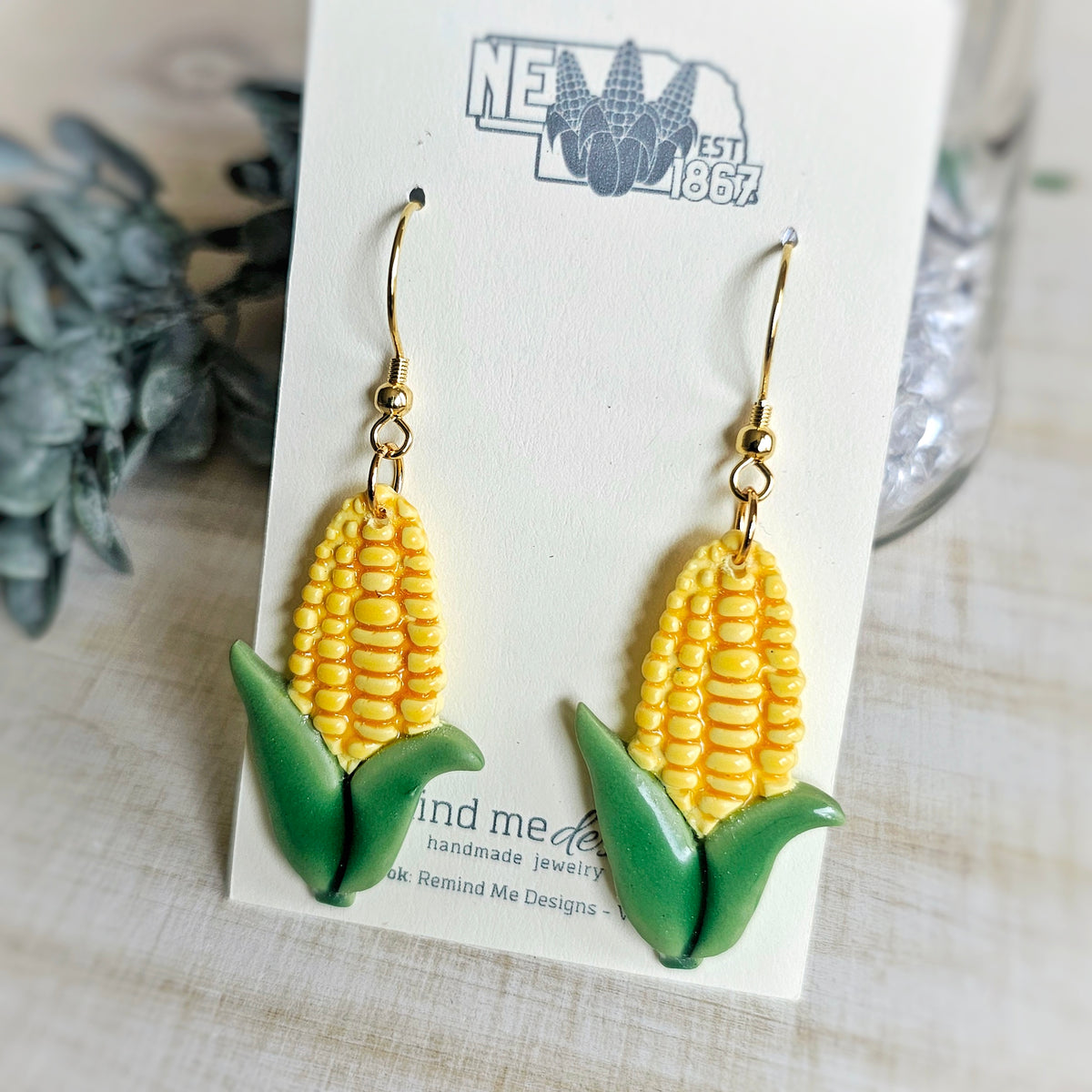 Nebraska Corn Clay Earrings