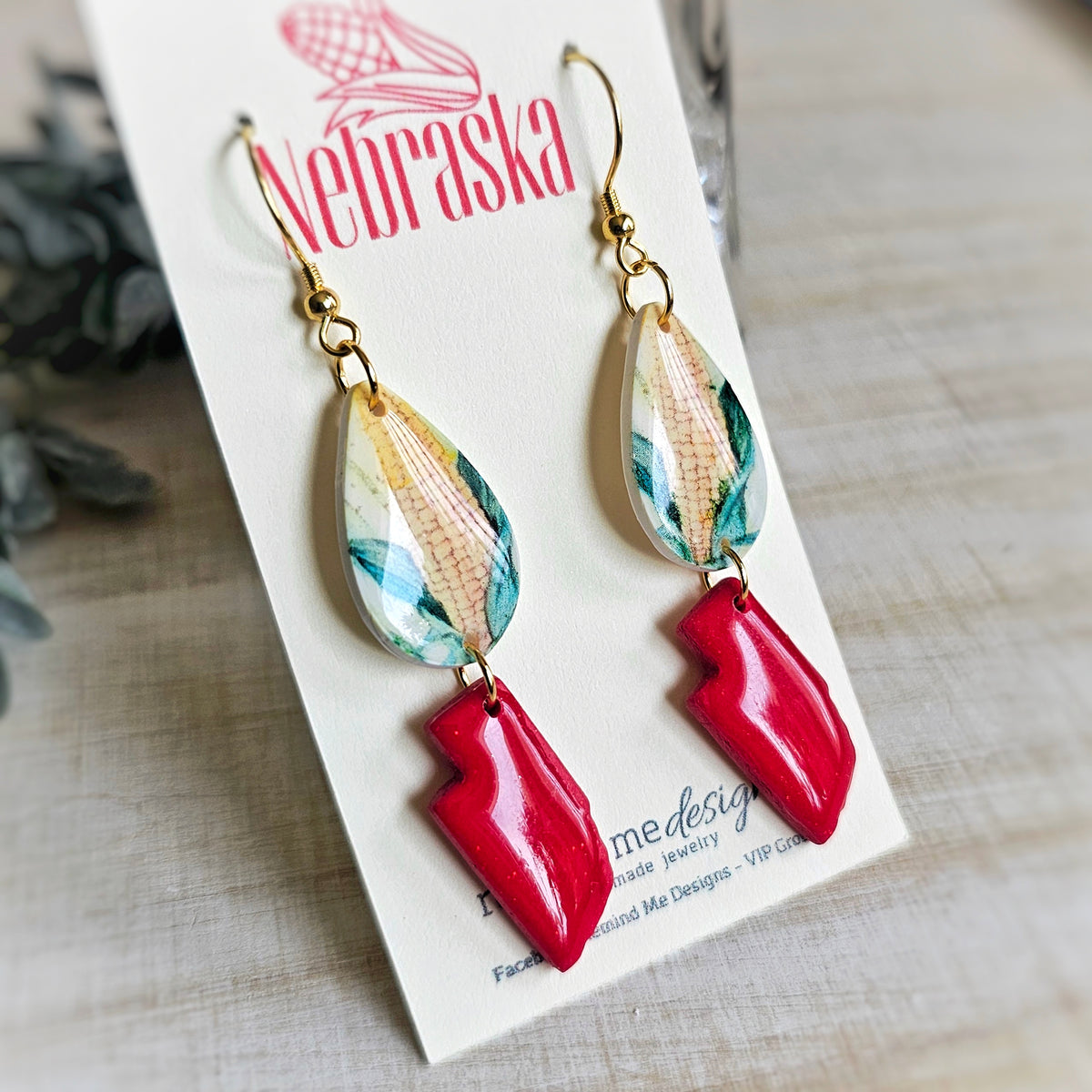 Nebraska Corn Clay Earrings