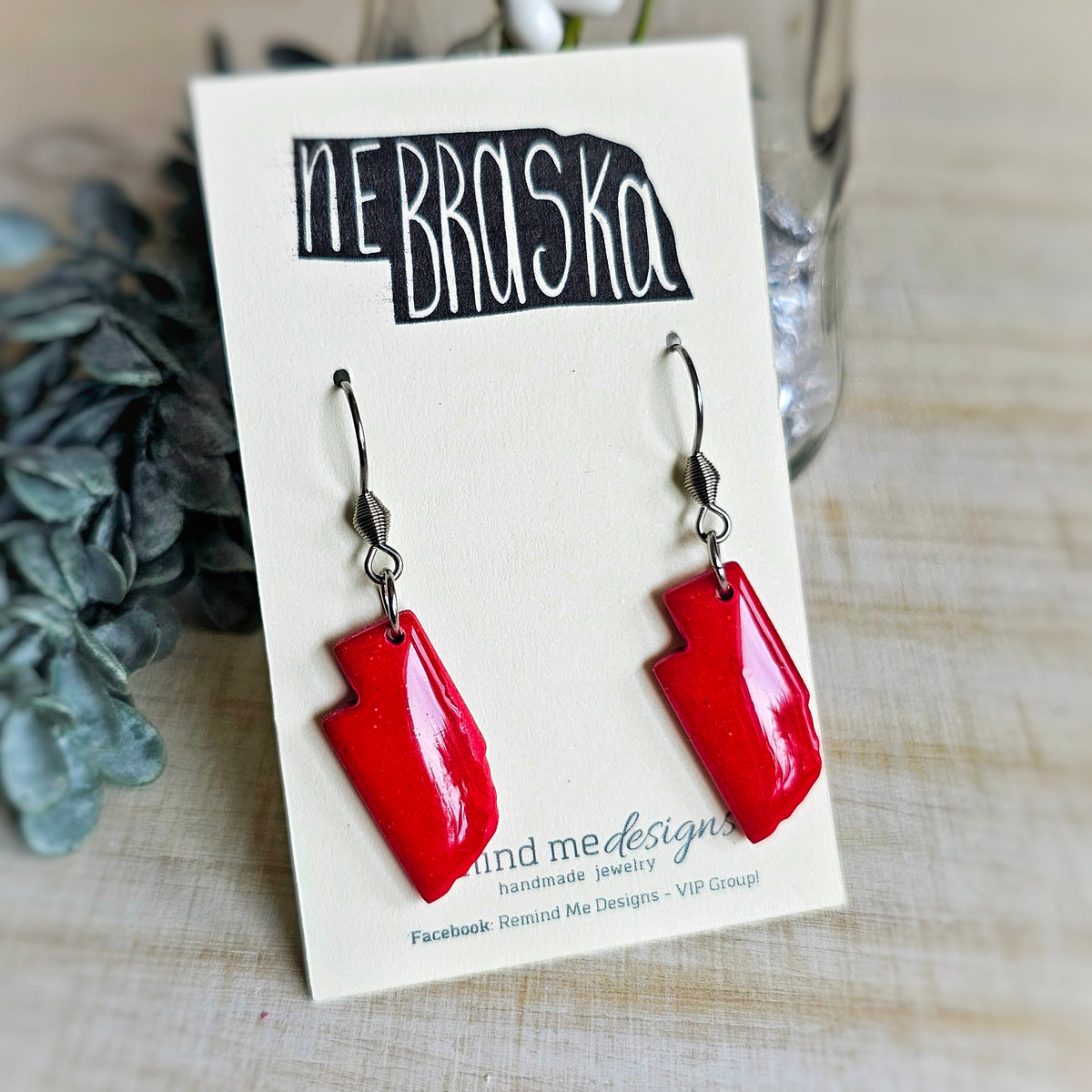 Nebraska Smiley Clay Dangle Earrings