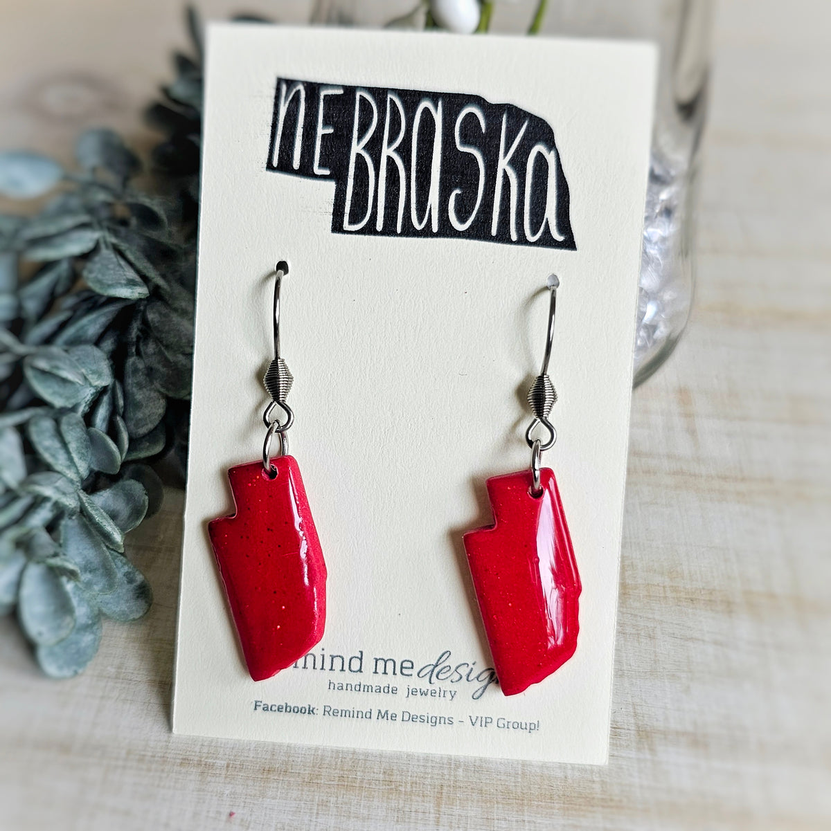 Nebraska Smiley Clay Dangle Earrings