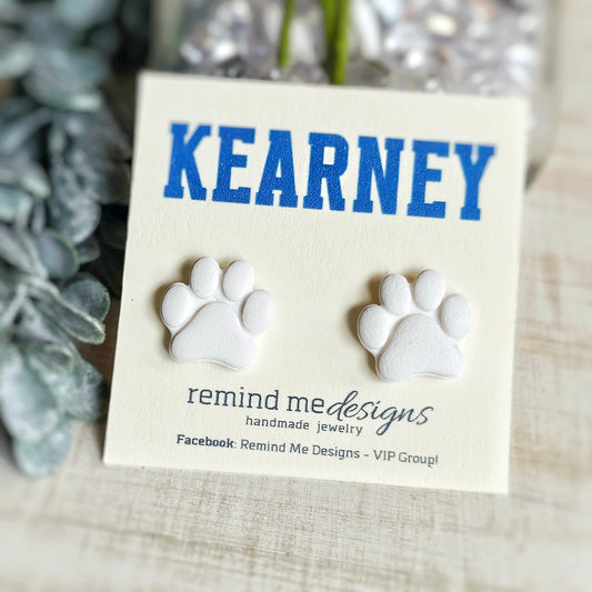 White Paw Clay Studs