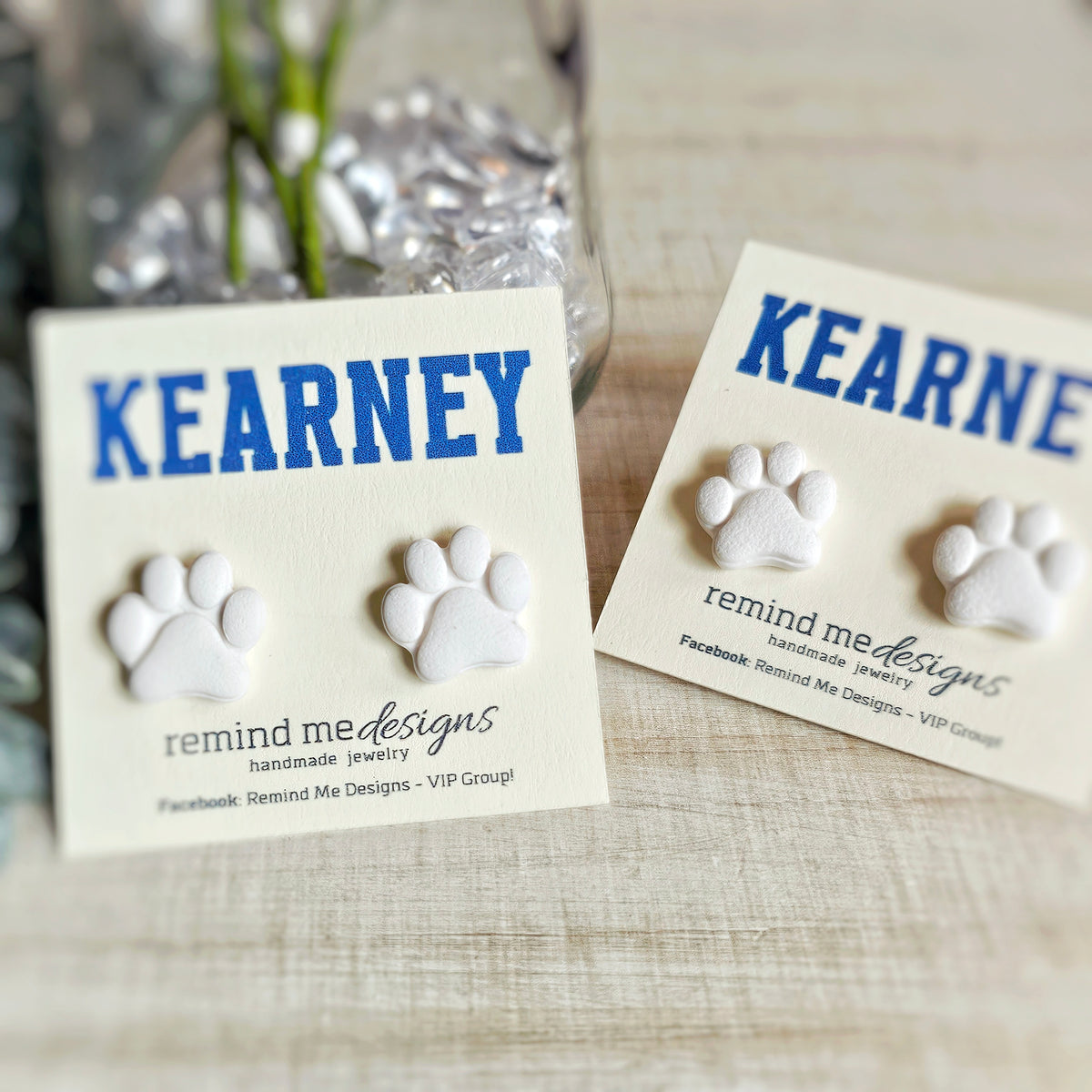 White Paw Clay Studs