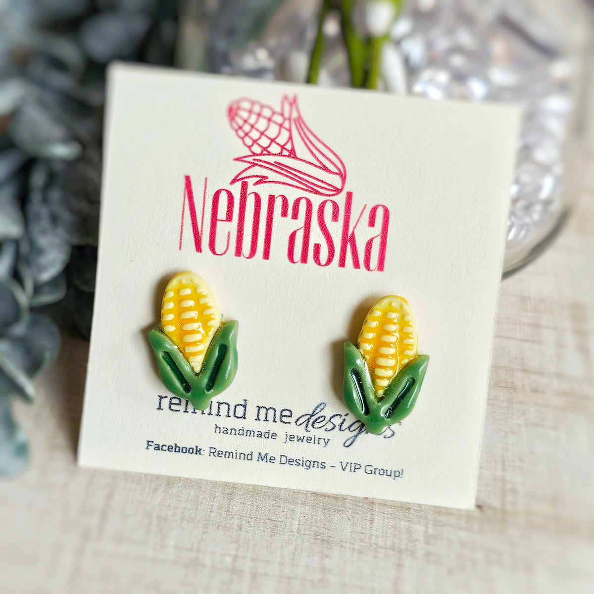 Nebraska Corn Clay Stud Earrings