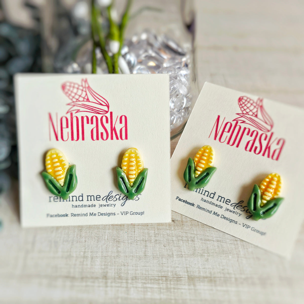 Nebraska Corn Clay Stud Earrings