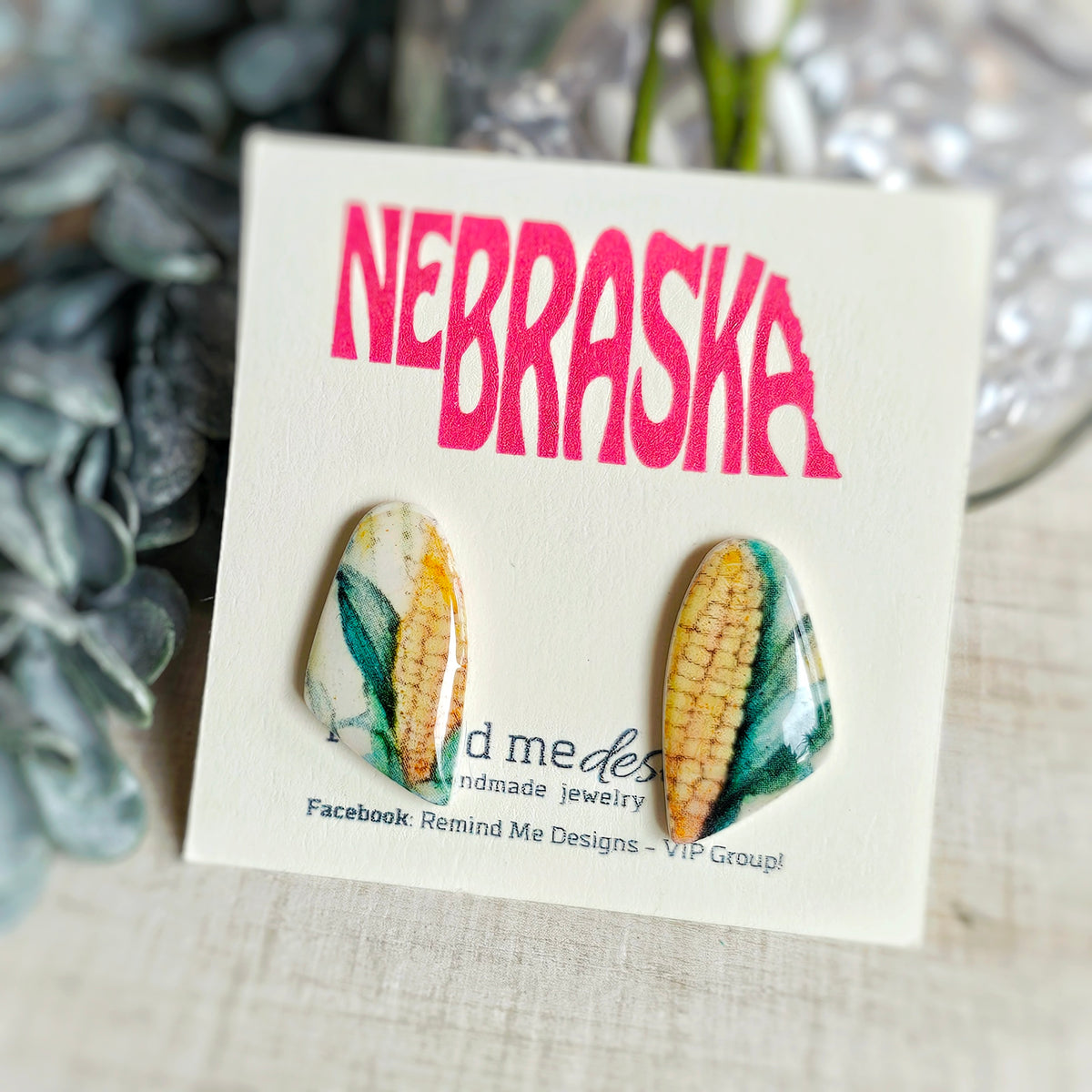 Nebraska Corn Clay Stud Earrings