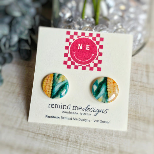 Nebraska Corn Clay Stud Earrings