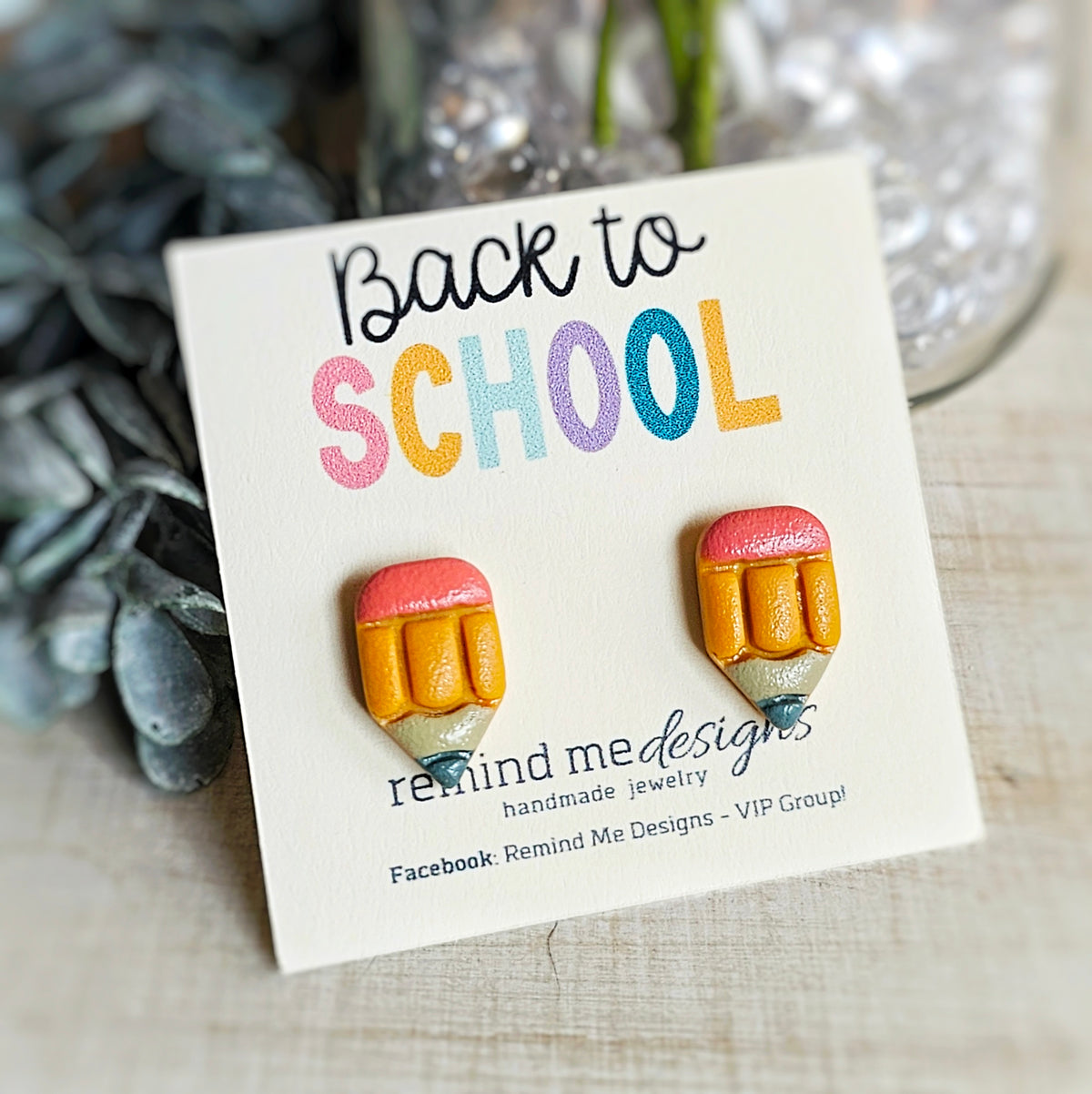 Pencil Clay Stud Earrings