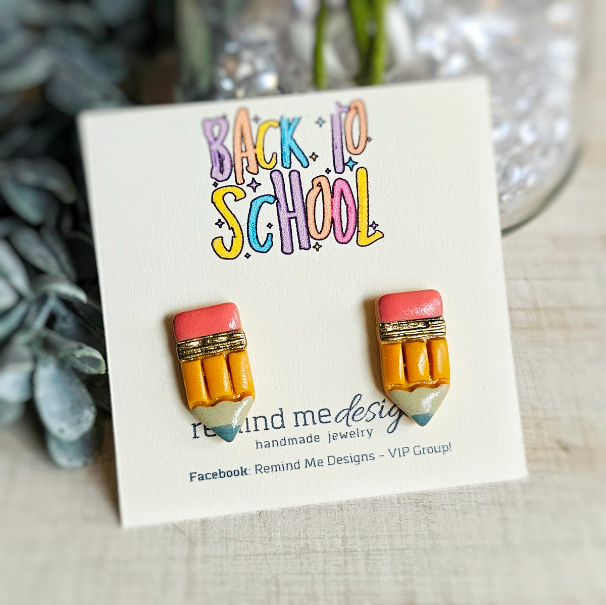 Pencil Clay Stud Earrings