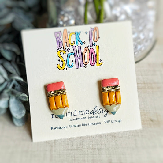Pencil Clay Stud Earrings