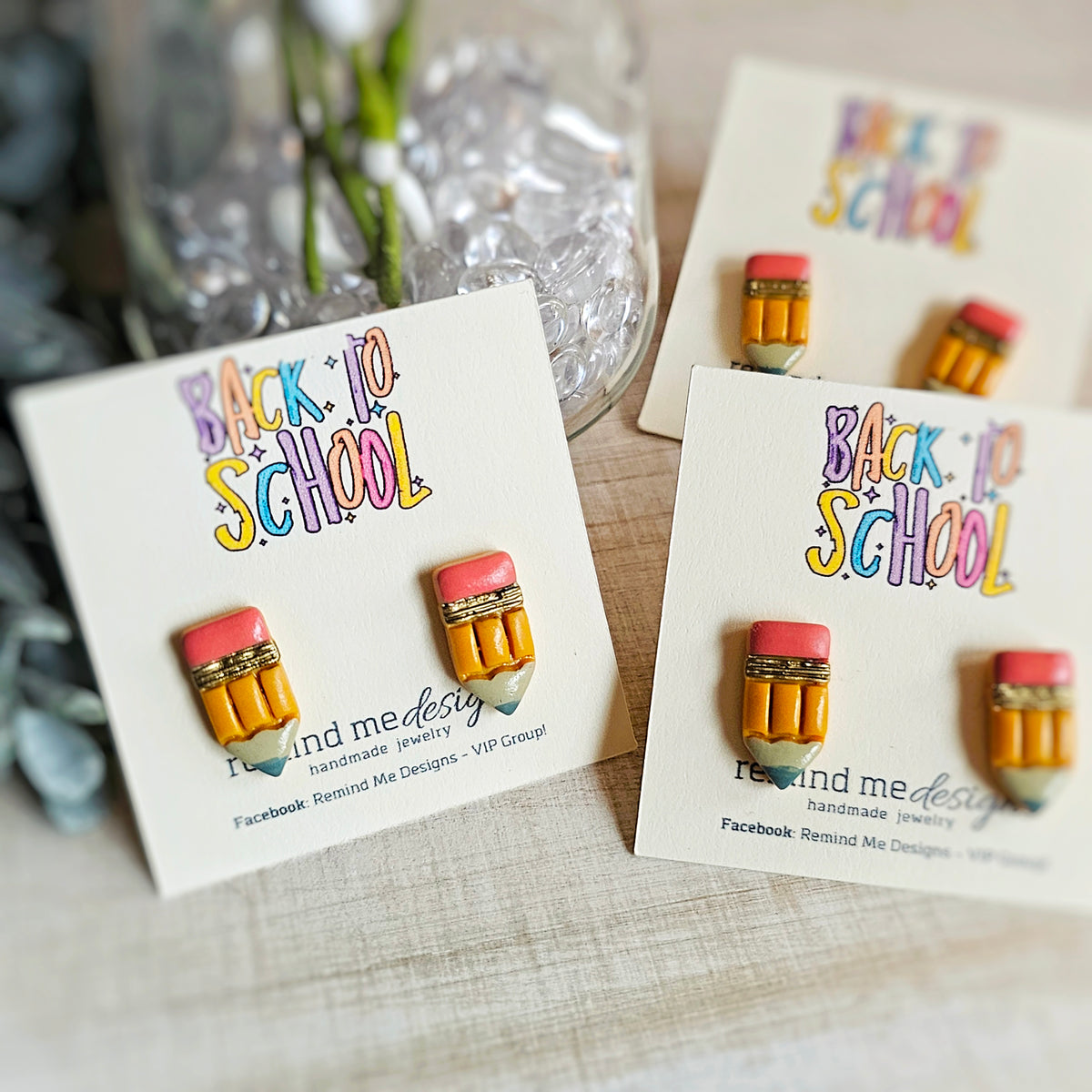 Pencil Clay Stud Earrings