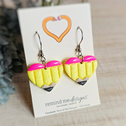 Glitter Pencil Clay Dangle Earrings