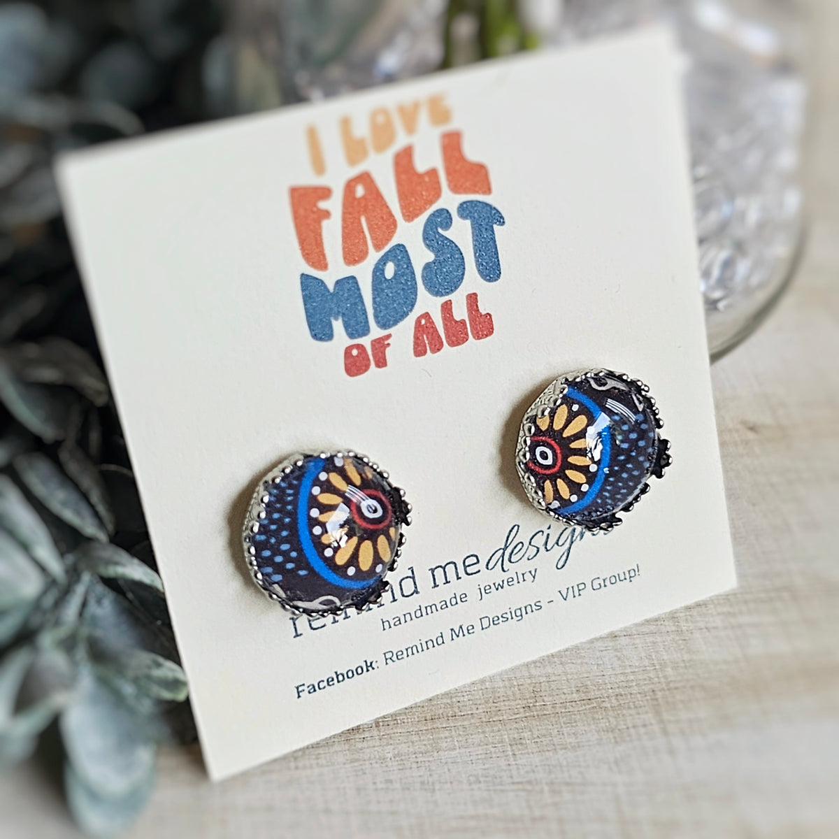 Yellow Sunflower Stud Earrings