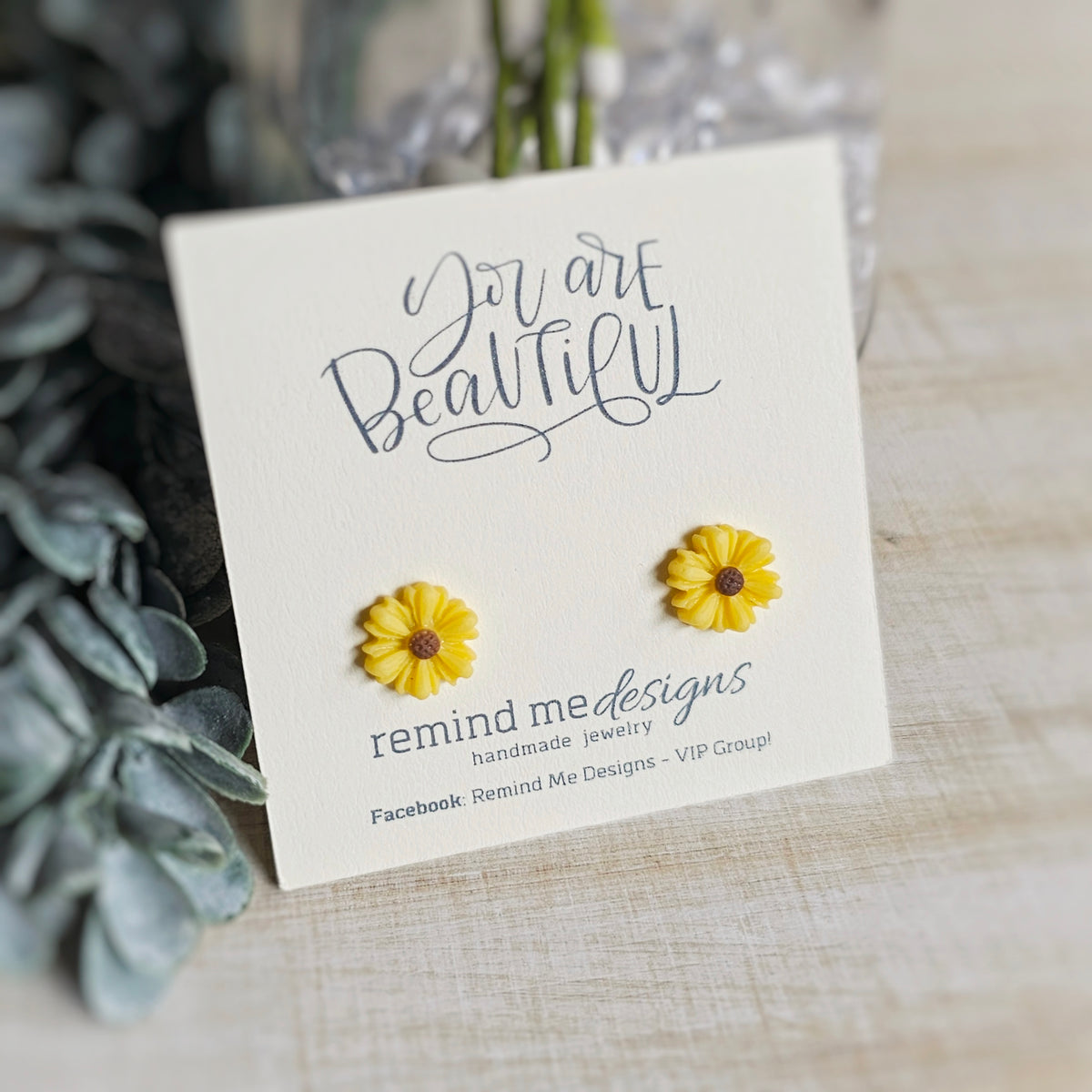 Yellow Flower Stud Earrings