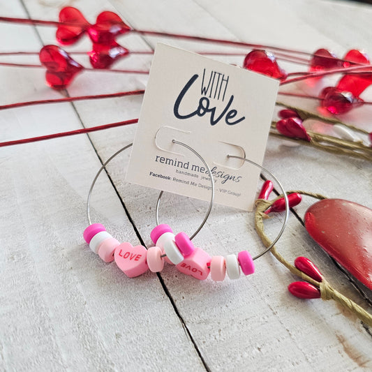 Clay Bead Hoop Earrings