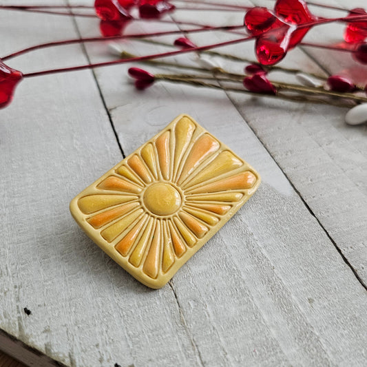 Yellow Floral Polymer Clay Hair Clip