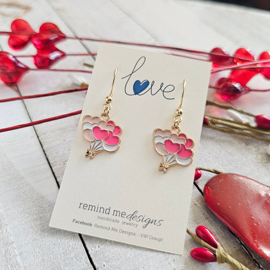 Heart Balloon Charm Dangle Earrings