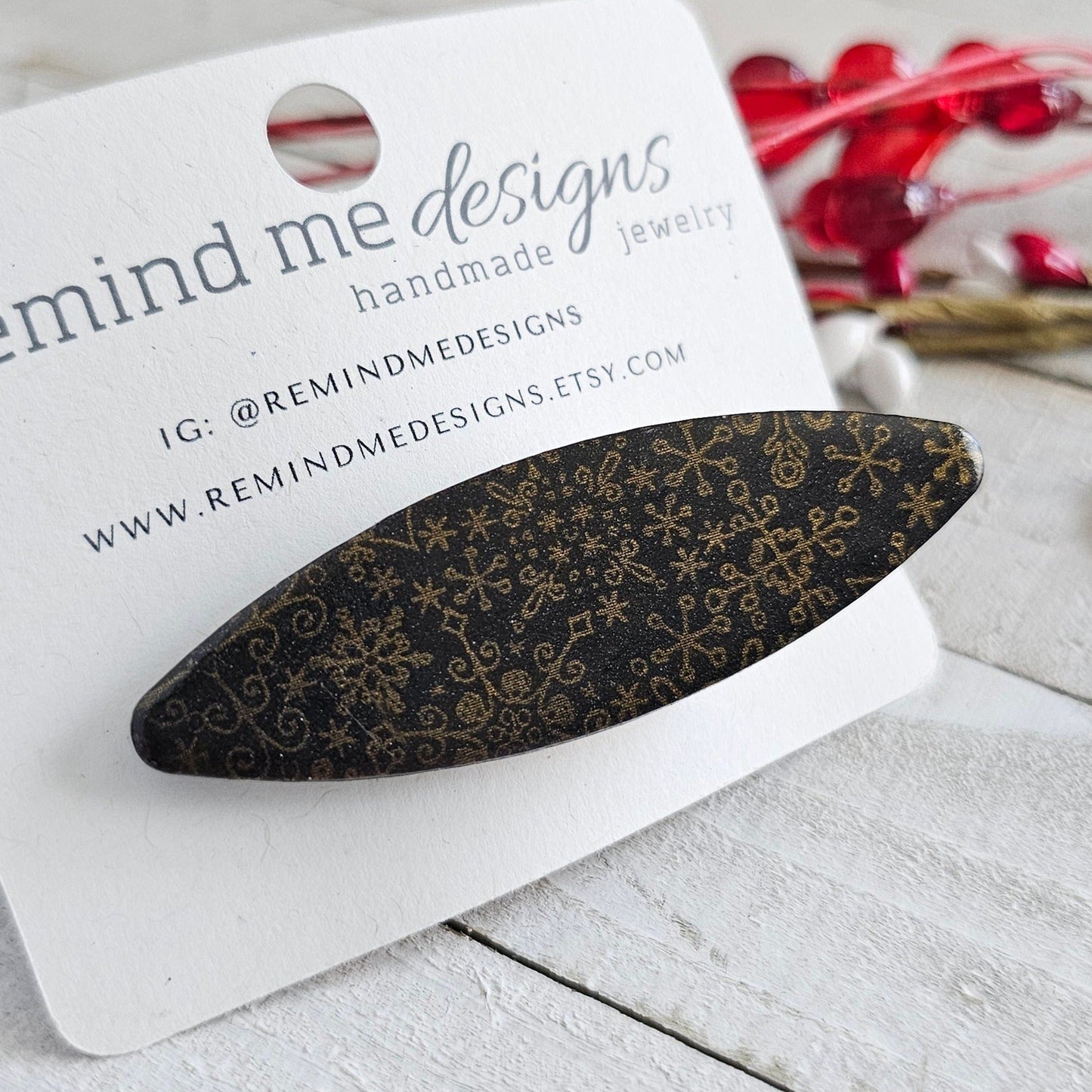 Christmas Clay Hair Clip