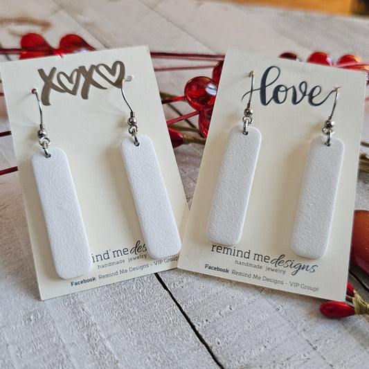 White Polymer Clay Dangle Earrings