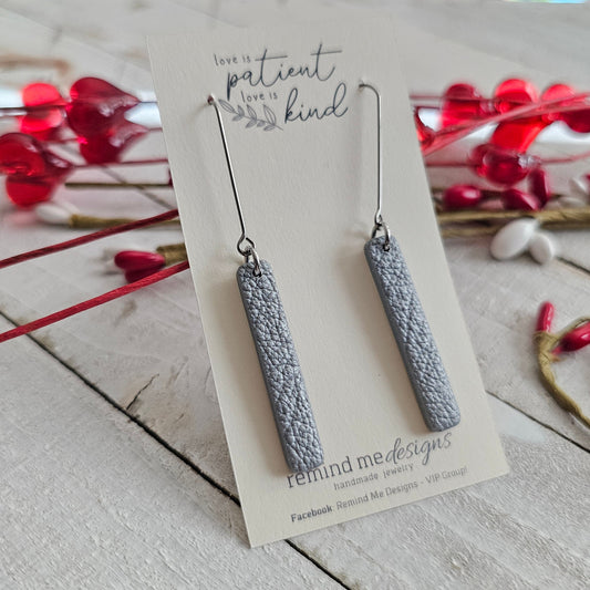 Silver Polymer Clay Dangle Earrings