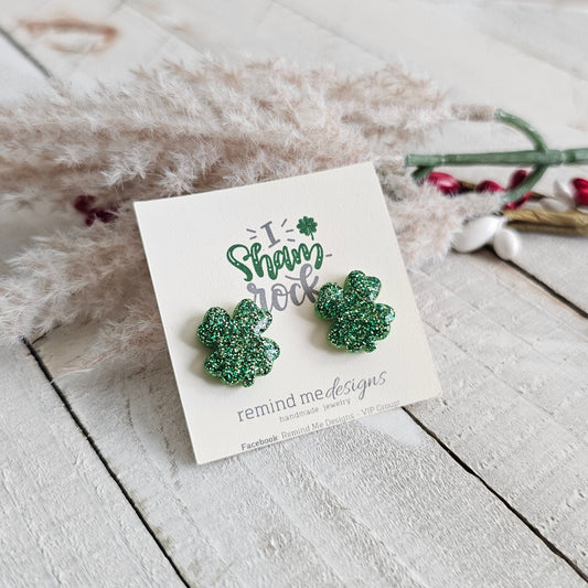 Shamrock Clay Stud Earrings