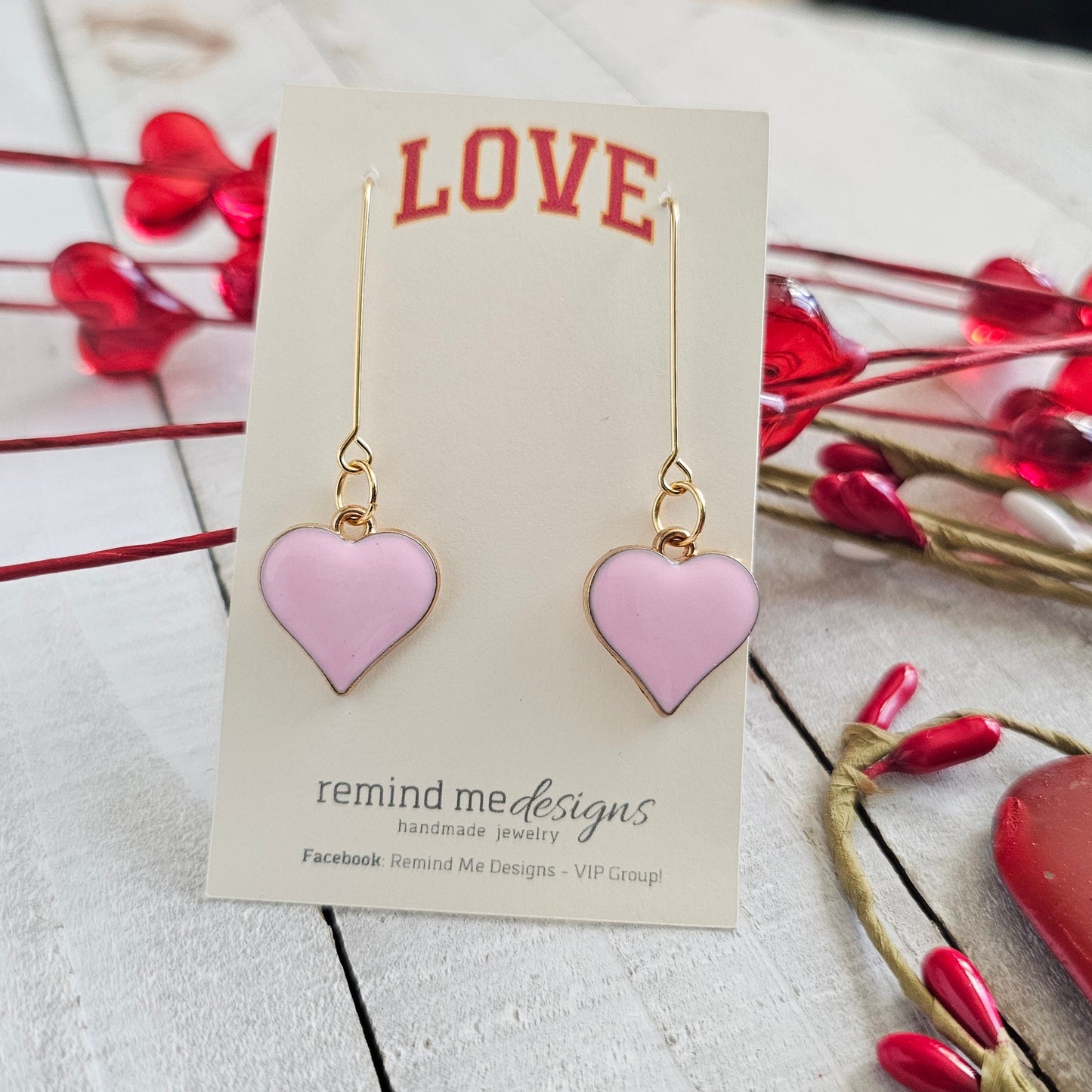 Heart Charm Dangle Earrings