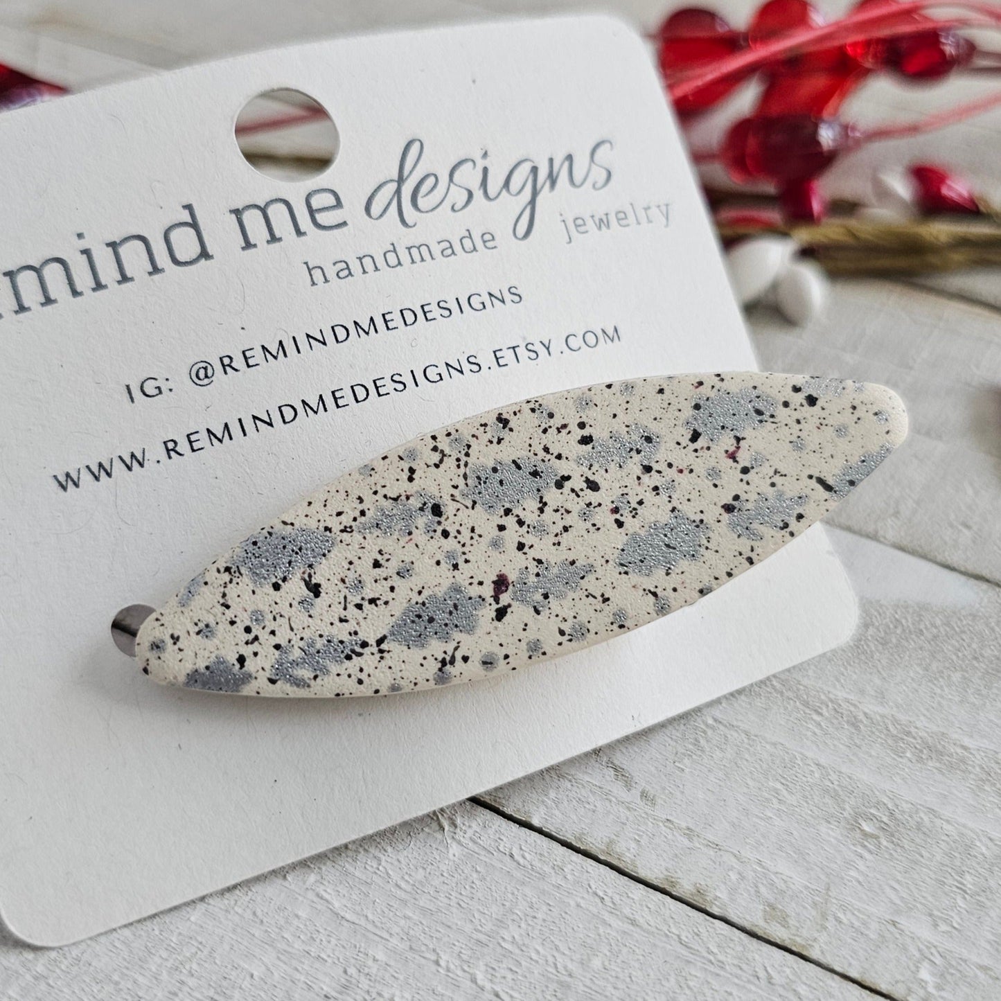 Christmas Clay Hair Clip