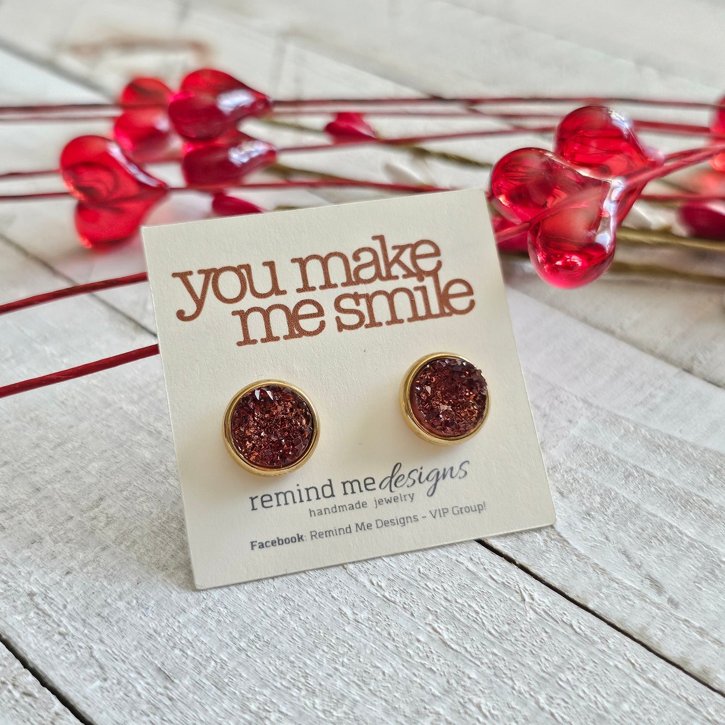 Brown Spice Druzy Stud Earrings