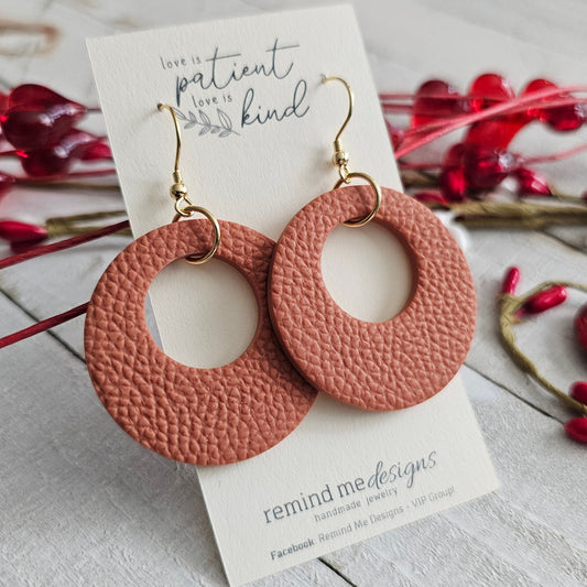 Burnt Orange Polymer Clay Dangle Earrings