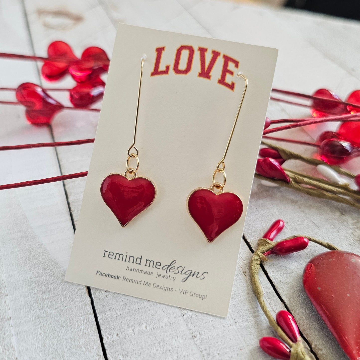 Red Heart Charm Dangle Earrings