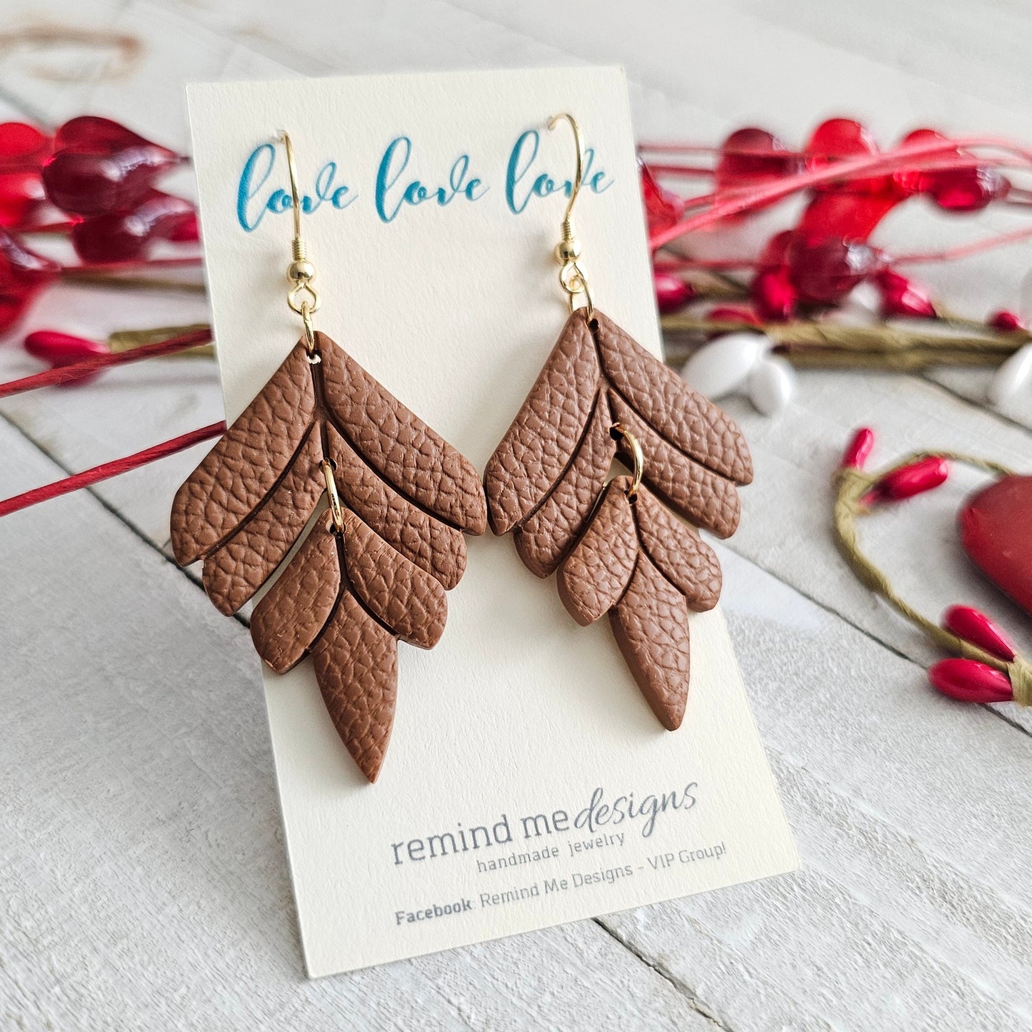 Brown Polymer Clay Dangle Earrings