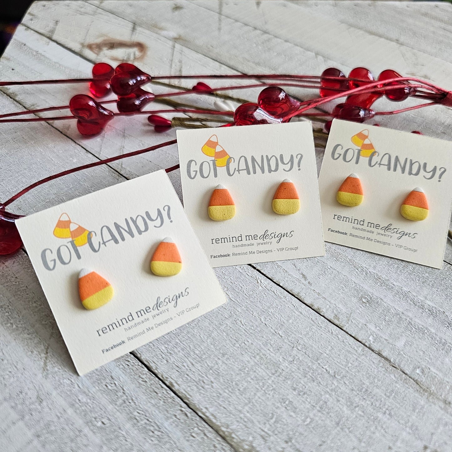 Candy Corn Clay Studs