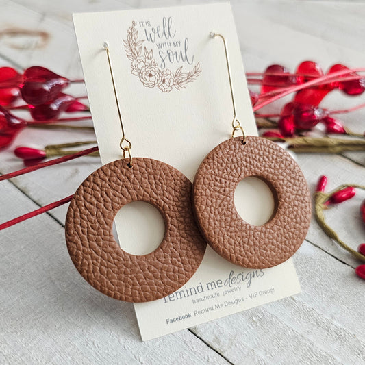Brown Polymer Clay Dangle Earrings