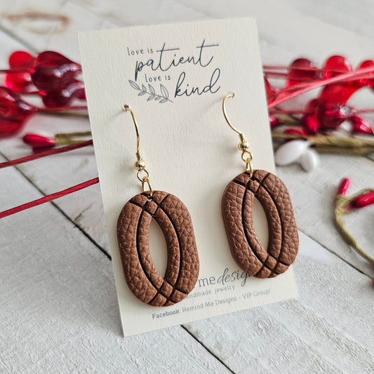 Brown Polymer Clay Dangle Earrings