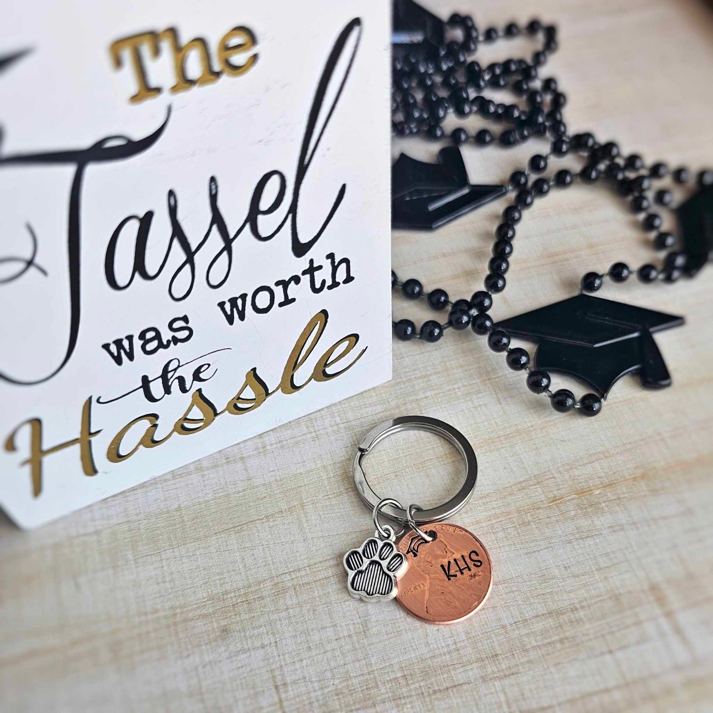 Custom Letter 2025 Penny Graduation Keychain