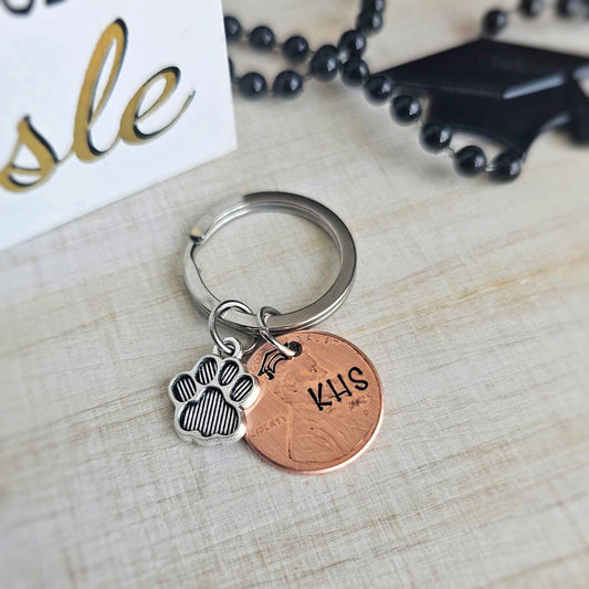 Custom Letter 2025 Penny Graduation Keychain