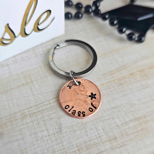 Class of 2025 Penny Graduation Keychain with Star