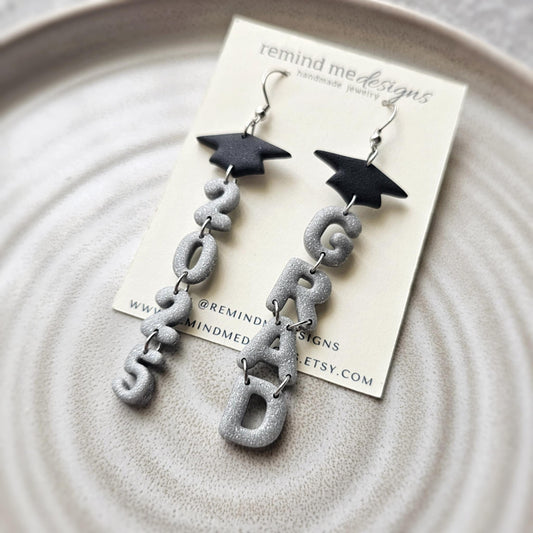 2025 Grad Polymer Clay Dangle Earrings